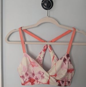 Aerie Pink White Floral Bra XS Super Soft